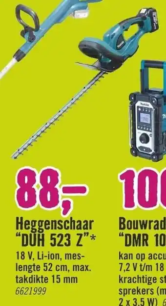 Hornbach Makita Heggenschaar DUH 523 Z aanbieding