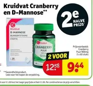 Kruidvat Kruidvat cranberry en d-mannose** aanbieding