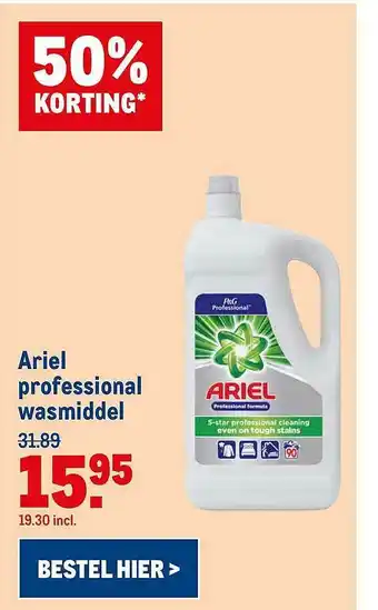 Makro Ariel Professional Wasmiddel 50% Korting aanbieding