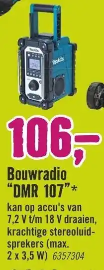 Hornbach Makita Bouwradio DMR 107 aanbieding