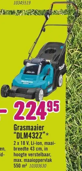 Hornbach Makita Grasmaaier DLM432Z aanbieding