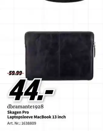 MediaMarkt Dbramante1928 Skagen Pro Laptopsleeve MacBook 13 Inch aanbieding