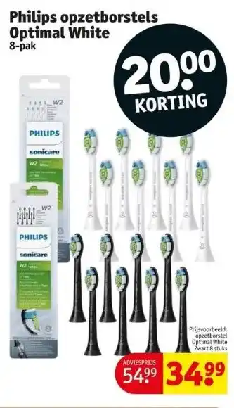 Kruidvat Philips opzetborstels optimal white 8-pak aanbieding