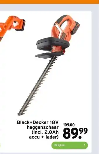 GAMMA Black+Decker 18V heggenschaar (incl. 2.0Ah accu + lader) aanbieding