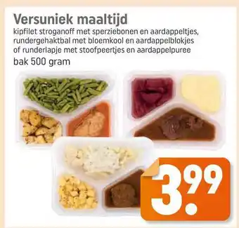 Lekker Makkelijk Versuniek Maaltijd Kipfilet Stroganoff Met Sperziebonen En Aardappeltjes, Rundergehaktbal Met Bloemkool En Aardappelblokjes O aanbieding