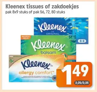 Dagwinkel Kleenex Tissues Of Zakdoekjes aanbieding