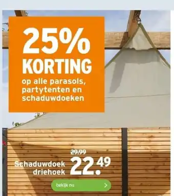 GAMMA Schaduwdoek driehoek aanbieding