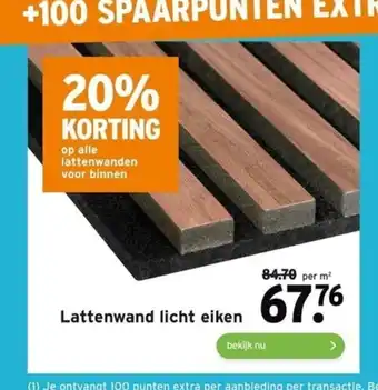 GAMMA Lattenwand licht eiken aanbieding