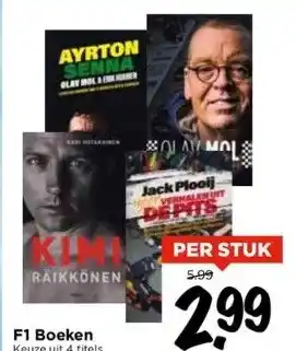 Vomar Voordeelmarkt F1 boeken keuze uit 4 titels aanbieding