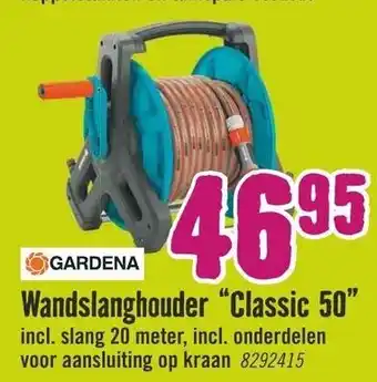 Hornbach Gardena Wandslanghouder Classic 50 20m aanbieding