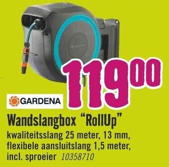 Hornbach Gardena Wandslangenbox RollUp 25m aanbieding