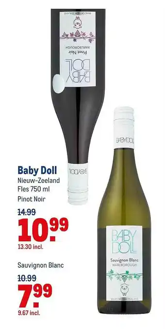 Makro Baby Doll Nieuw-Zeeland Pinot Noir Of Sauvignon Blanc aanbieding