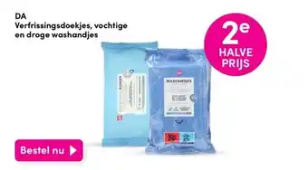 DA Da verfrissingsdoekjes, vochtige en droge washandjes aanbieding
