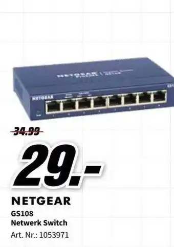 MediaMarkt Netgear GS108 Netwerk Switch aanbieding