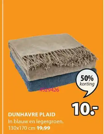 Jysk Dunhavre Plaid 130x170 Cm 50% Korting aanbieding