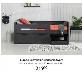 Babypark Europe Baby Ralph Bedbank Zwart aanbieding