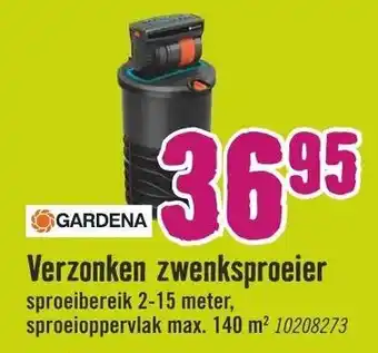 Hornbach Gardena Verzonken zwenksproeier 2-15m aanbieding