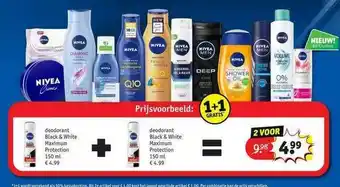 Kruidvat Nivea Deodorant Black & White Maximum Protection 150 Ml 1+1 Gratis aanbieding