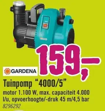 Hornbach Gardena Tuinpomp 4000/5 aanbieding