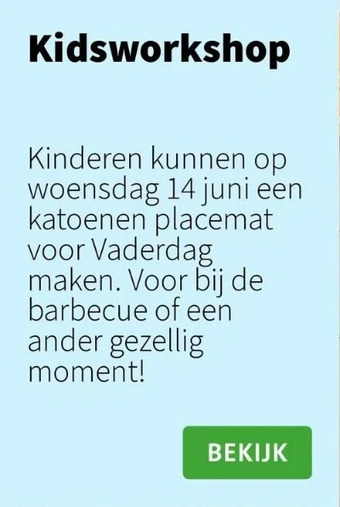 Intratuin Kidsworkshop aanbieding