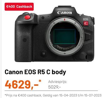 Kamera Express Canon eos r5 c body aanbieding