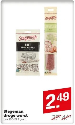 Coop Stegeman droge worst aanbieding