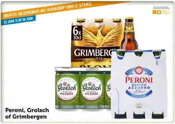 Coop Peroni, grolsch aanbieding