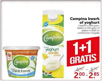 Coop Campina kwark of yoghurt aanbieding