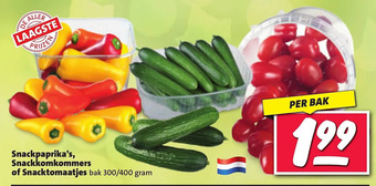 Nettorama Snackpaprika's, snackkomkommers of snacktomaatjes- aanbieding
