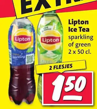 Nettorama Lipton ice tea sparkling of green aanbieding