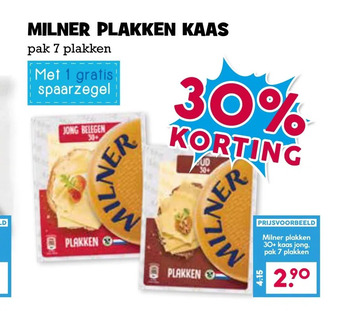 Boon`s Markt Milner plakken kaas aanbieding