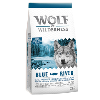 Zooplus 2x12kg blue river zalm wolf of wilderness hondenvoer aanbieding