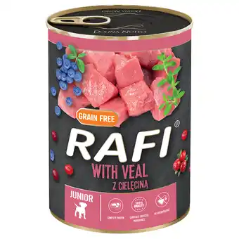 Zooplus 24x400g rafi junior paté met kalfsvlees, cranberry en bosbes hondenvoer nat aanbieding