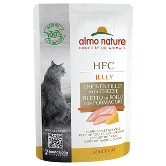 Zooplus Almo nature classic maaltijdzakjes multipak kattenvoer 6 x 55 g - kipfilet & kaas aanbieding