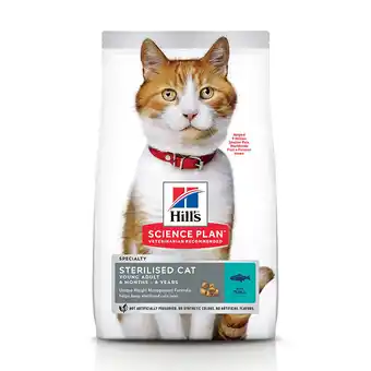 Zooplus 3kg young adult sterilised cat met tonijn hill's science plan kattenvoer aanbieding