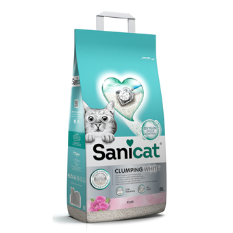 Zooplus Sanicat clumping white rose kattenbakvulling - 8 l aanbieding