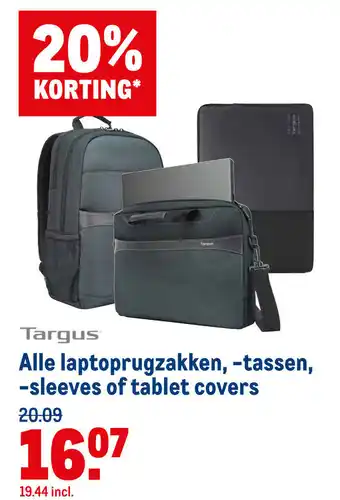 Makro Targus Laptoprugzakken, -tassen, -sleeves of tablets covers aanbieding