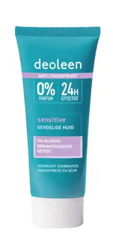 De Online Drogist Deoleen anti-transpirant deodorant crème sensitive 50ml aanbieding