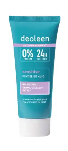 De Online Drogist Deoleen anti-transpirant deodorant crème sensitive 50ml aanbieding