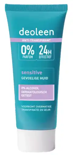 De Online Drogist Deoleen anti-transpirant deodorant crème sensitive 50ml aanbieding