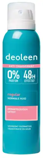 De Online Drogist Deoleen anti-transpirant deodorant spray regular 150ml aanbieding