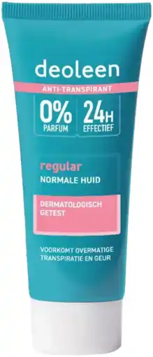 De Online Drogist Deoleen anti-transpirant deodorant crème regular 50ml aanbieding