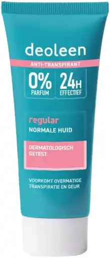 De Online Drogist Deoleen anti-transpirant deodorant crème regular 50ml aanbieding