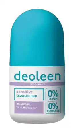 De Online Drogist Deoleen deodorant roller sensitive 0% 50ml aanbieding