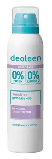 De Online Drogist Deoleen deodorant aerosol sensitive 0% 150ml aanbieding