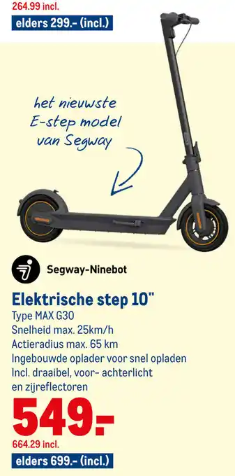 Makro Segway-Ninebot Elektrische step 10" | MAX G30 aanbieding