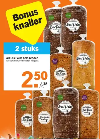 Albert Heijn AH Les Pains hele brooden 2st aanbieding