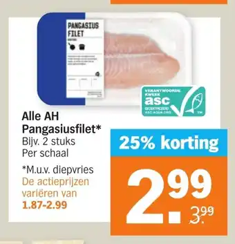 Albert Heijn AH Pangasiusfilet aanbieding