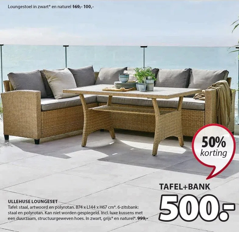 Ullehuse loungeset aanbieding bij Jysk