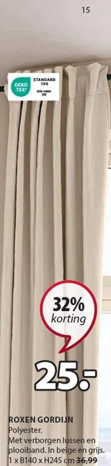 Jysk Roxen gordijn aanbieding